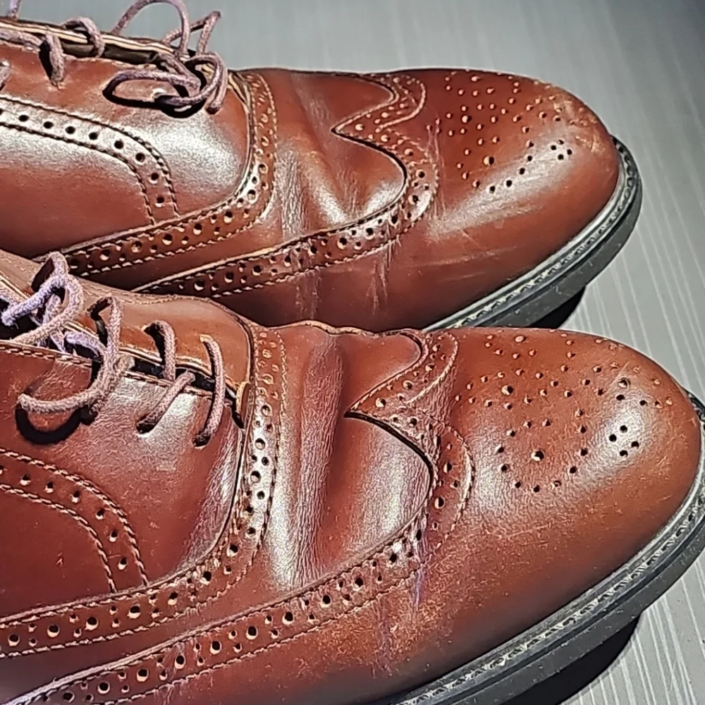 Rockport Brown Leather‎ Brogue Wingtip Oxford Dress Shoes Mens 9.5 M1771 Fair PO